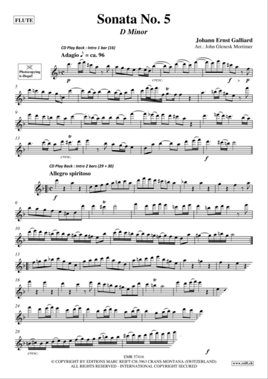 Sonata No. 5 Flute Solo scores gallery preview page 3