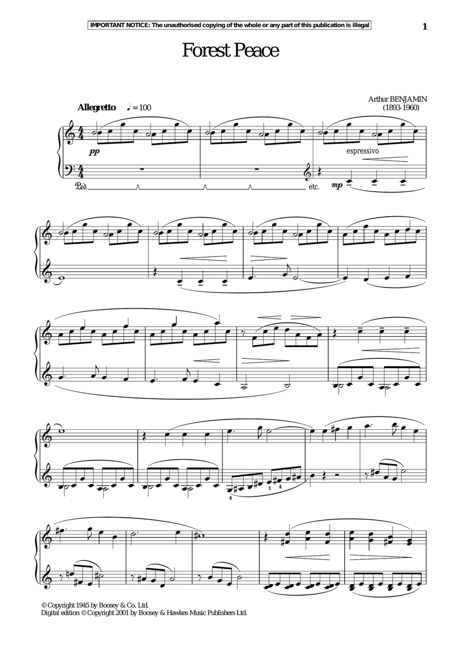 Forest Peace Forest Peace Piano Solo scores gallery preview page 1