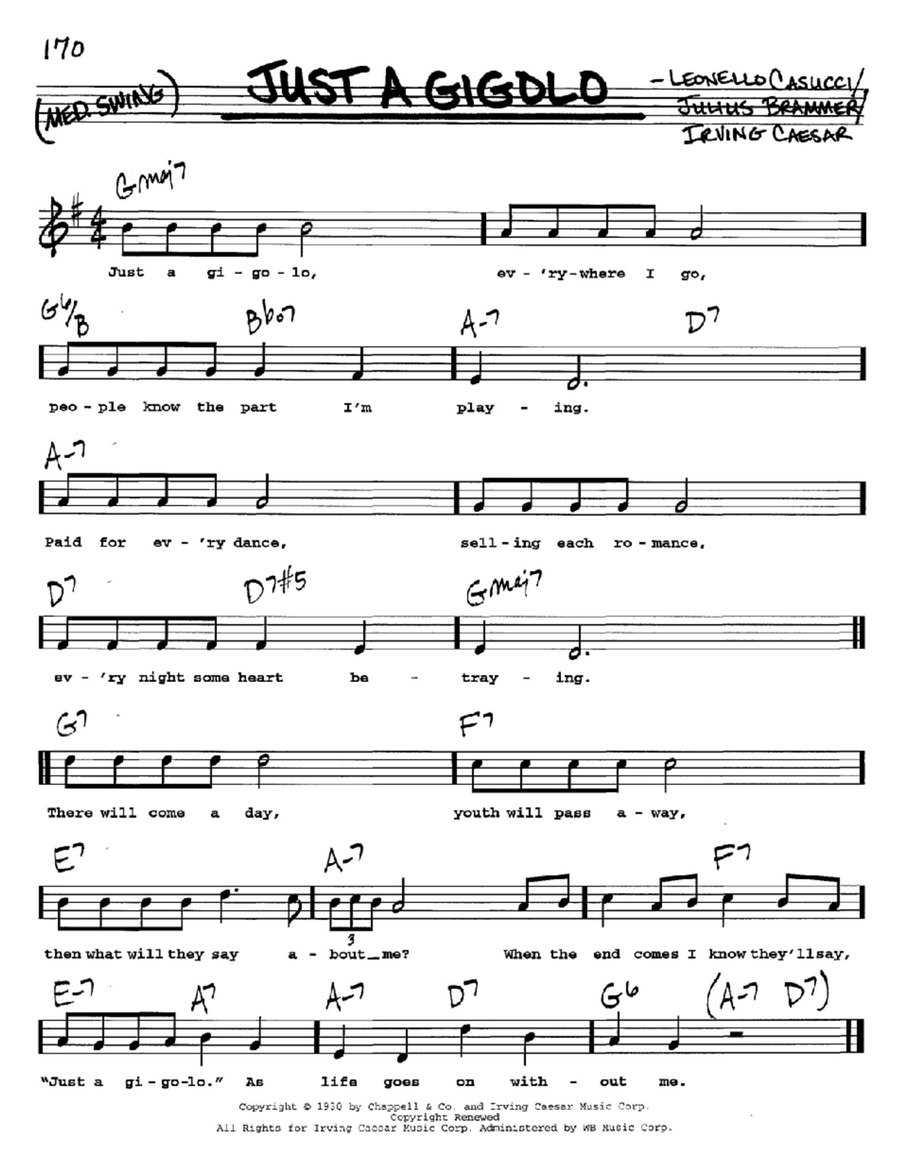 Just A Gigolo Voice scores gallery preview page 1