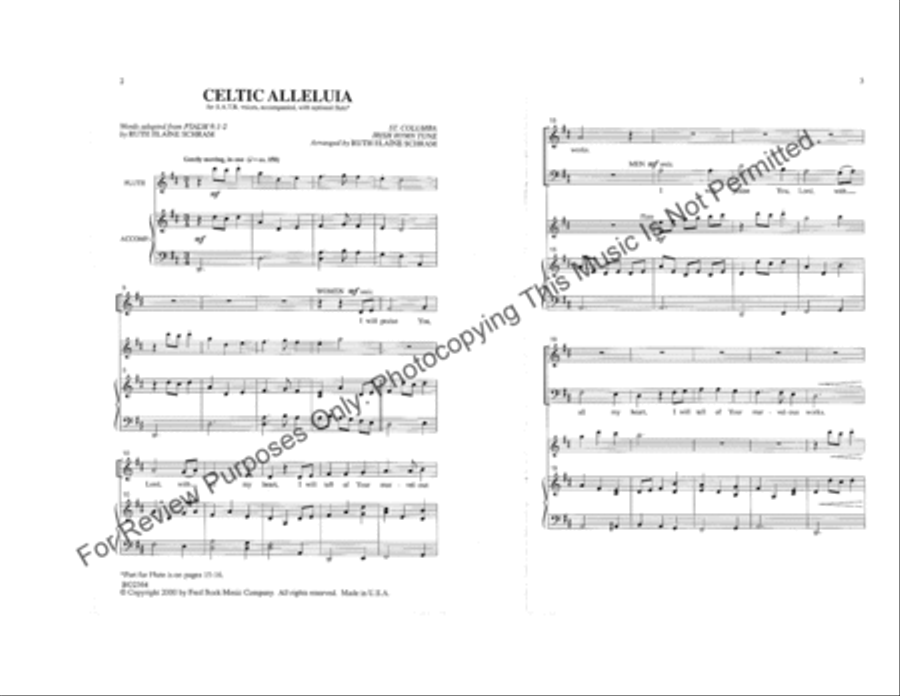 Celtic Alleluia 4-Part scores gallery preview page 2