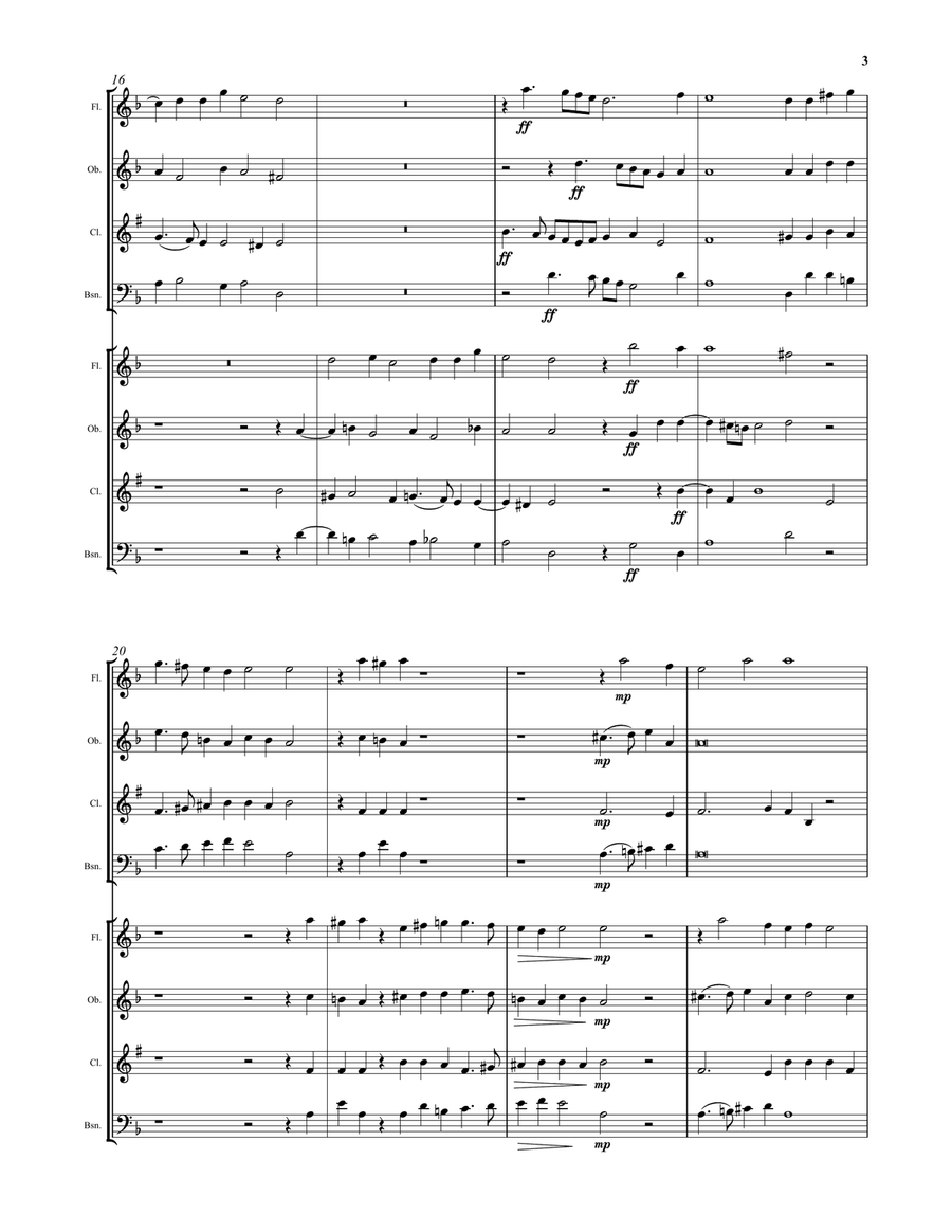 Buccinate in Neomenia Tuba (Blow the trumpet in the new moon) by Giovanni Croce for woodwind octet Woodwind Ensemble scores gallery preview page 3
