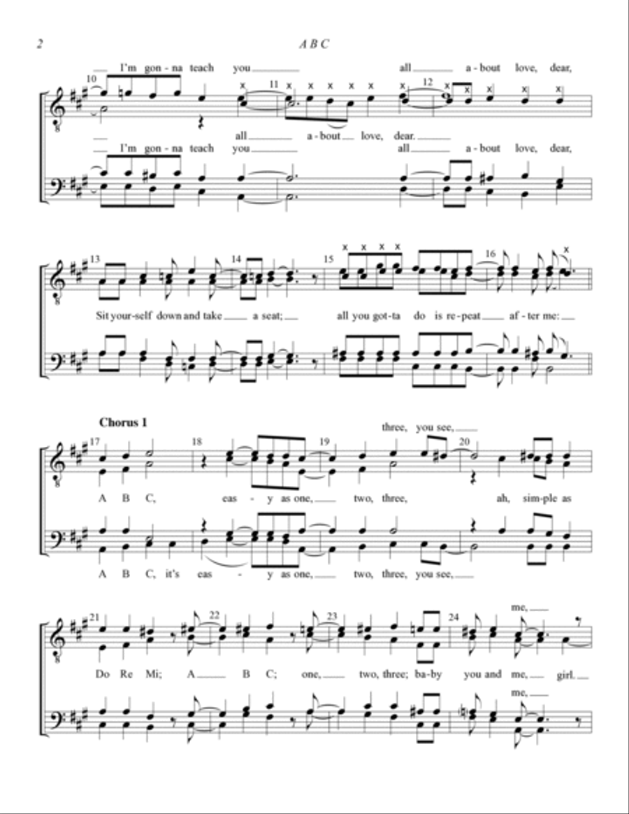 ABC (arr. David Wright) TTBB scores gallery preview page 2