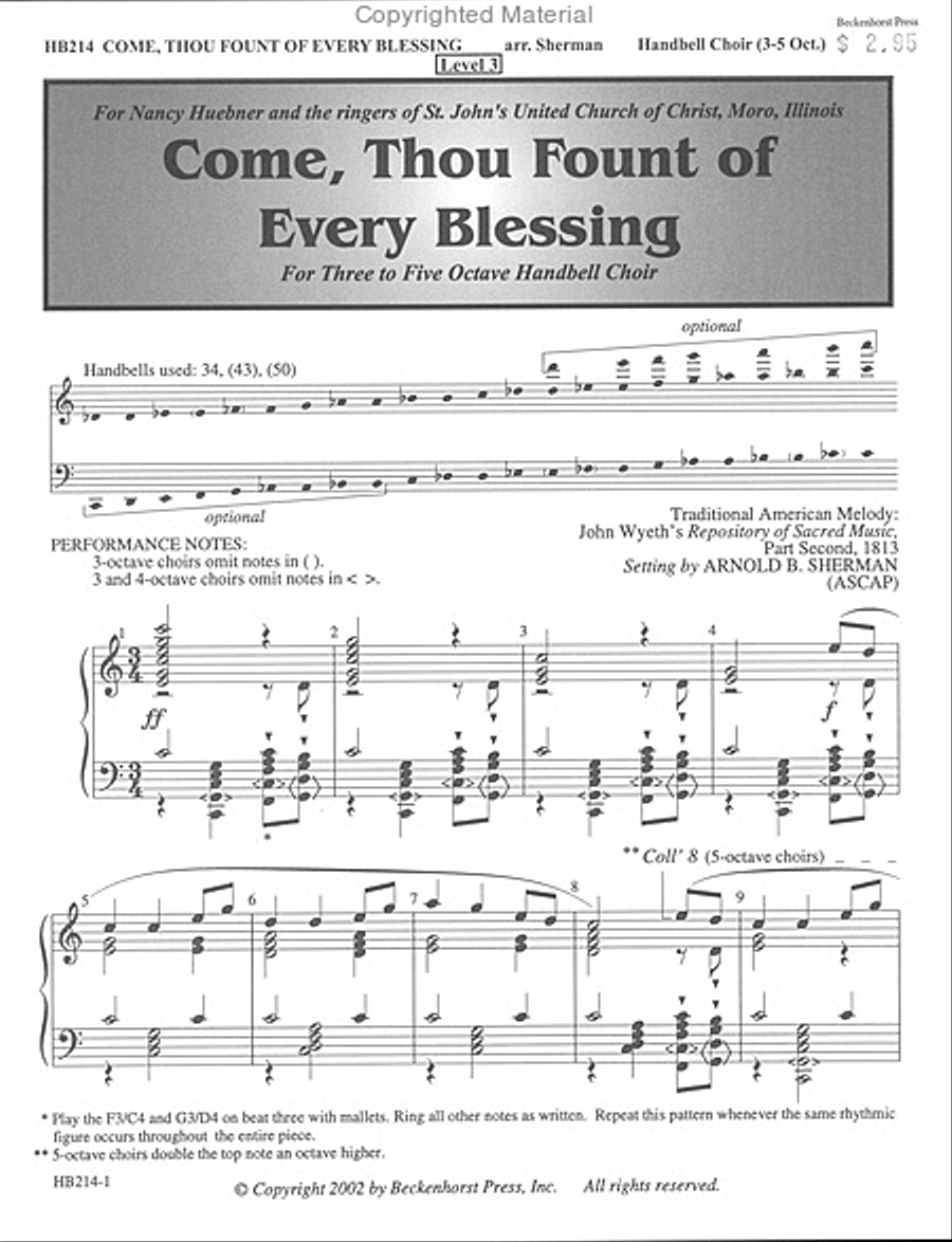 Come, Thou Fount of Every Blessing - Littleton 5-Octaves scores gallery preview page 2