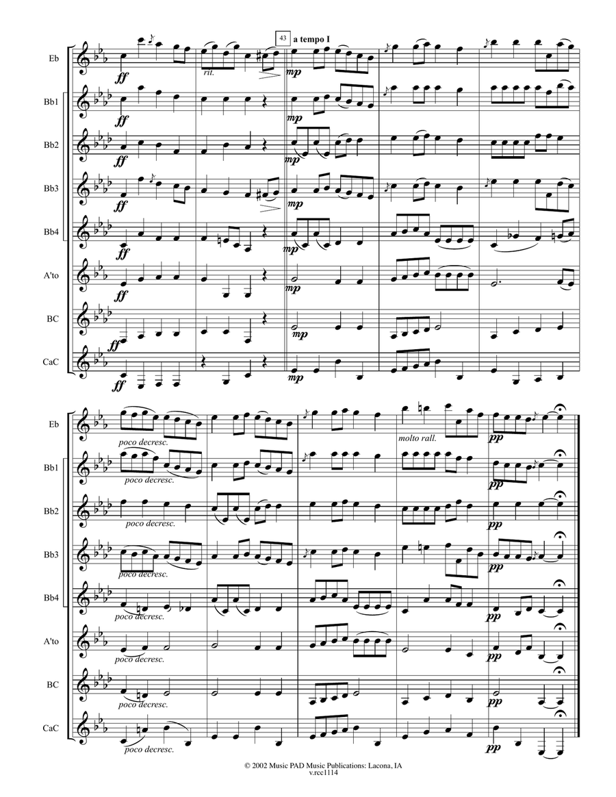 Romance (for clarinet choir- adapted from 