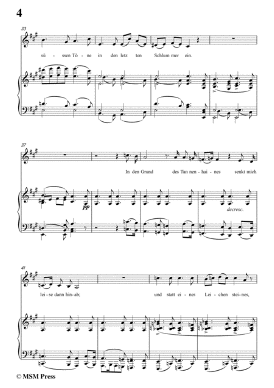 Schubert-Des Sängers Habe,in A Major,for Voice&Piano Voice scores gallery preview page 6