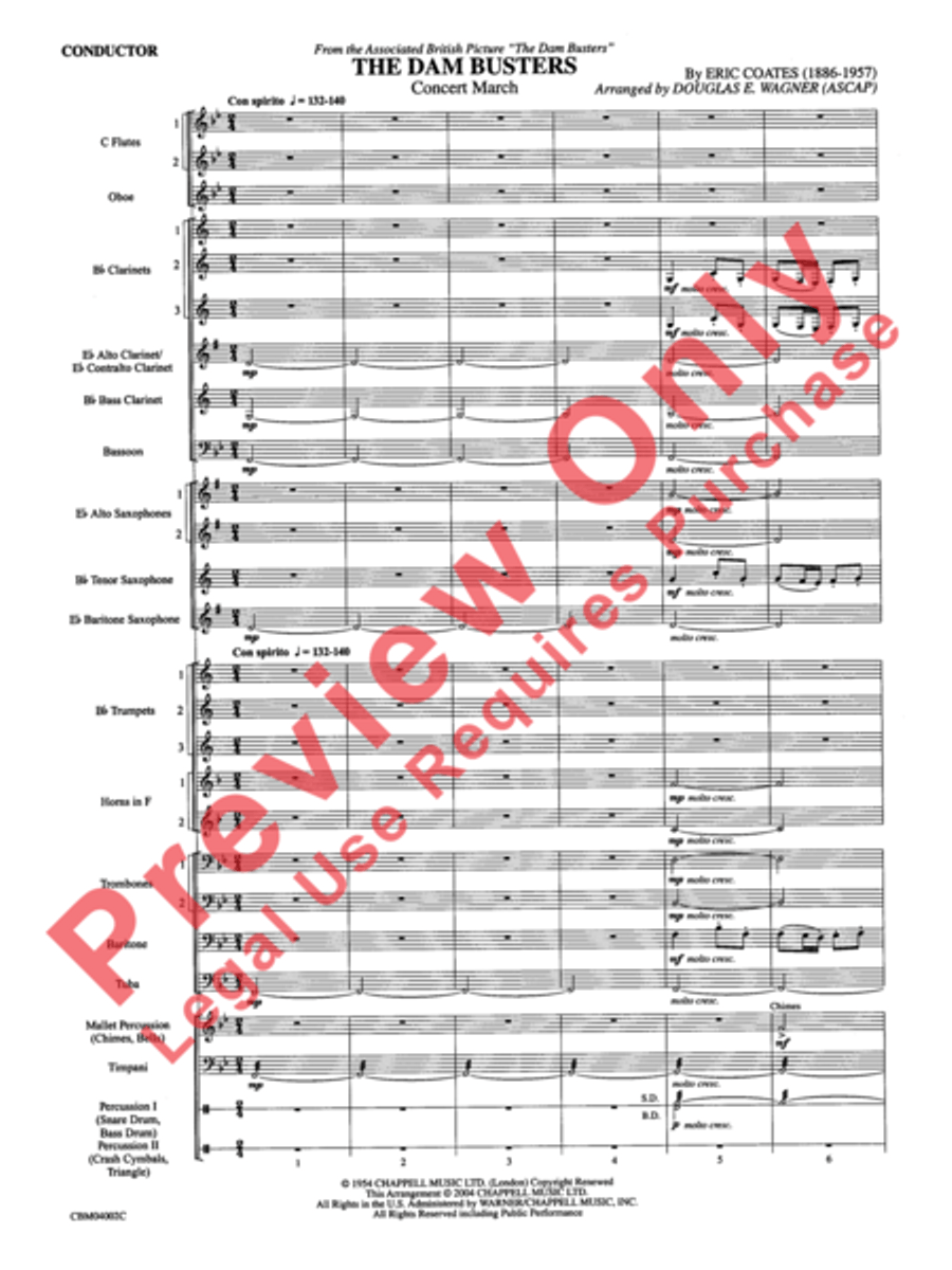 The Dam Busters Concert March Concert Band scores gallery preview page 4