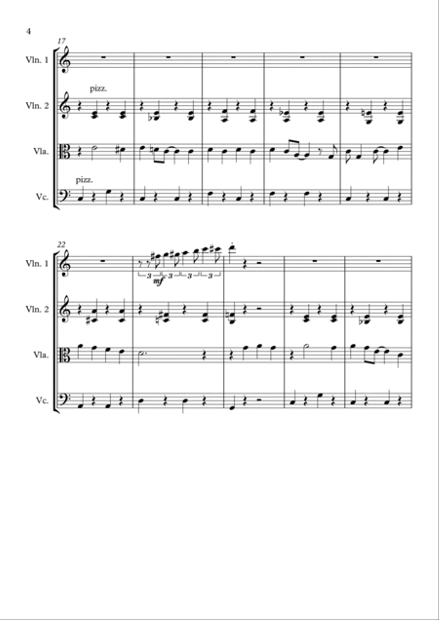 The Bare Necessities The Bare Necessities String Quartet scores gallery preview page 4