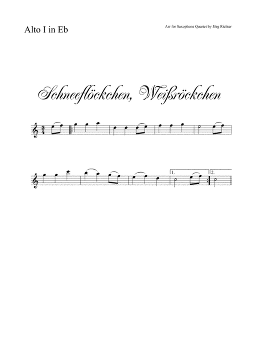 Schneeflöckchen, Weißröckchen für Saxophon Quartett image number null