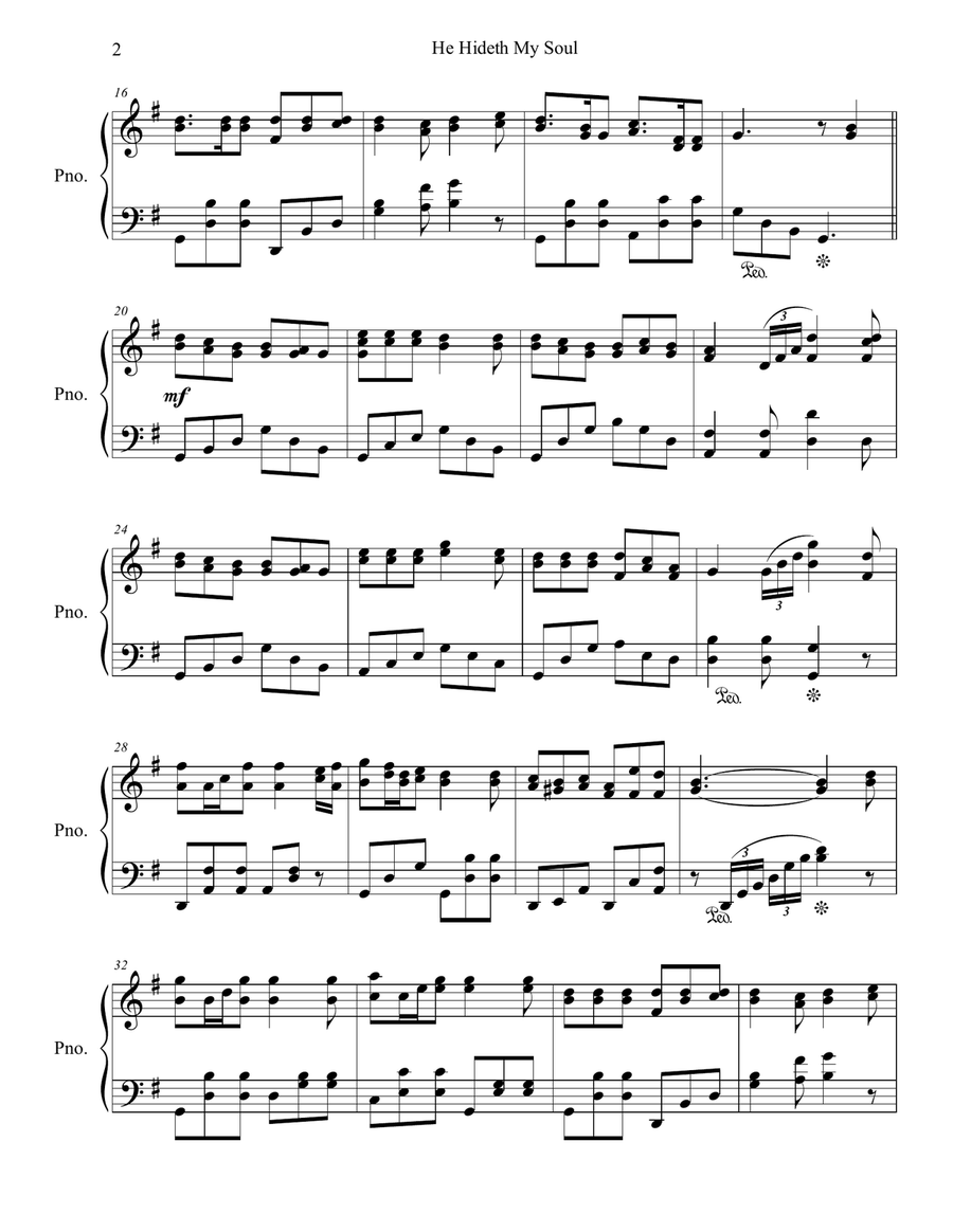 He Hideth My Soul Piano Solo scores gallery preview page 3