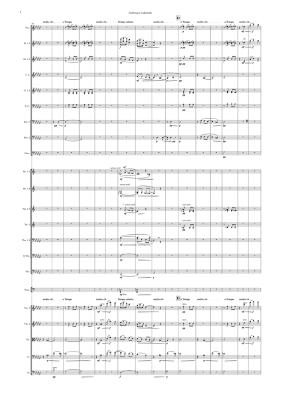 Golliwog's Cakewalk (Full Orchestra) – Score and Parts– Original key (Eb/Gb) Full Orchestra scores gallery preview page 6