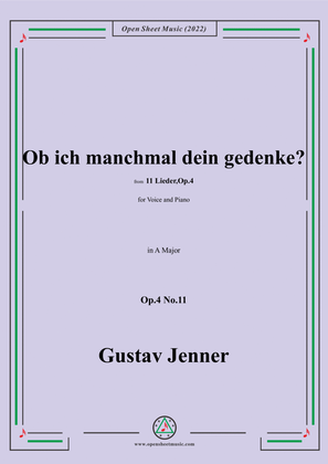 Jenner-Ob ich manchmal dein gedenke?,in A Major,Op.4 No.11