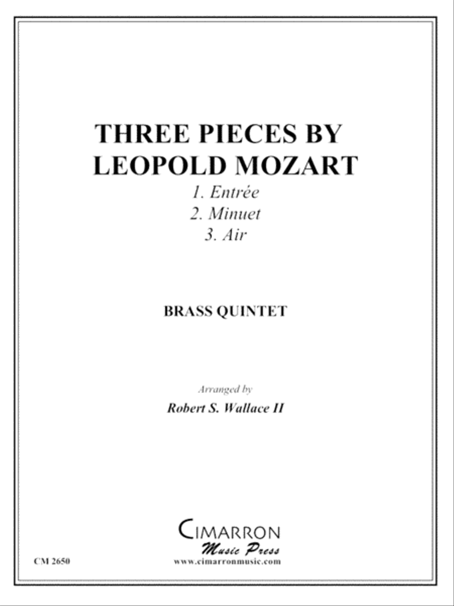 Three Pieces by Leopold Mozart Brass Quintet scores gallery preview page 1