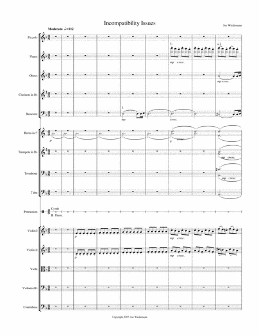 Incompatibility Issues Full Orchestra scores gallery preview page 1