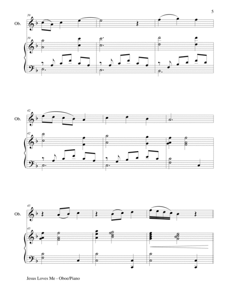 JESUS LOVES ME (Duet – Oboe and Piano/Score and Parts) image number null