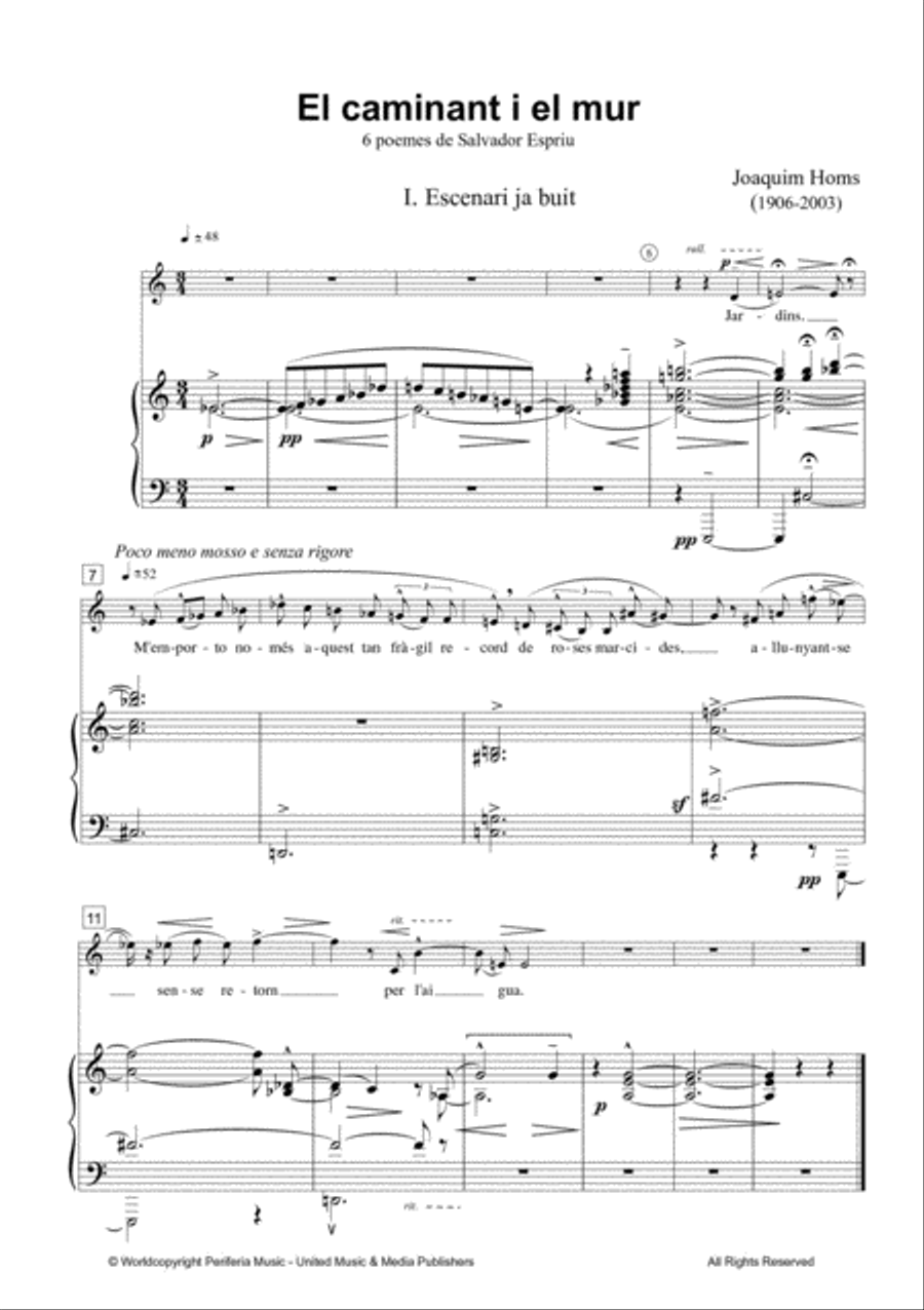 El Caminant i el Mur for Voice and Piano Piano, Vocal scores gallery preview page 2
