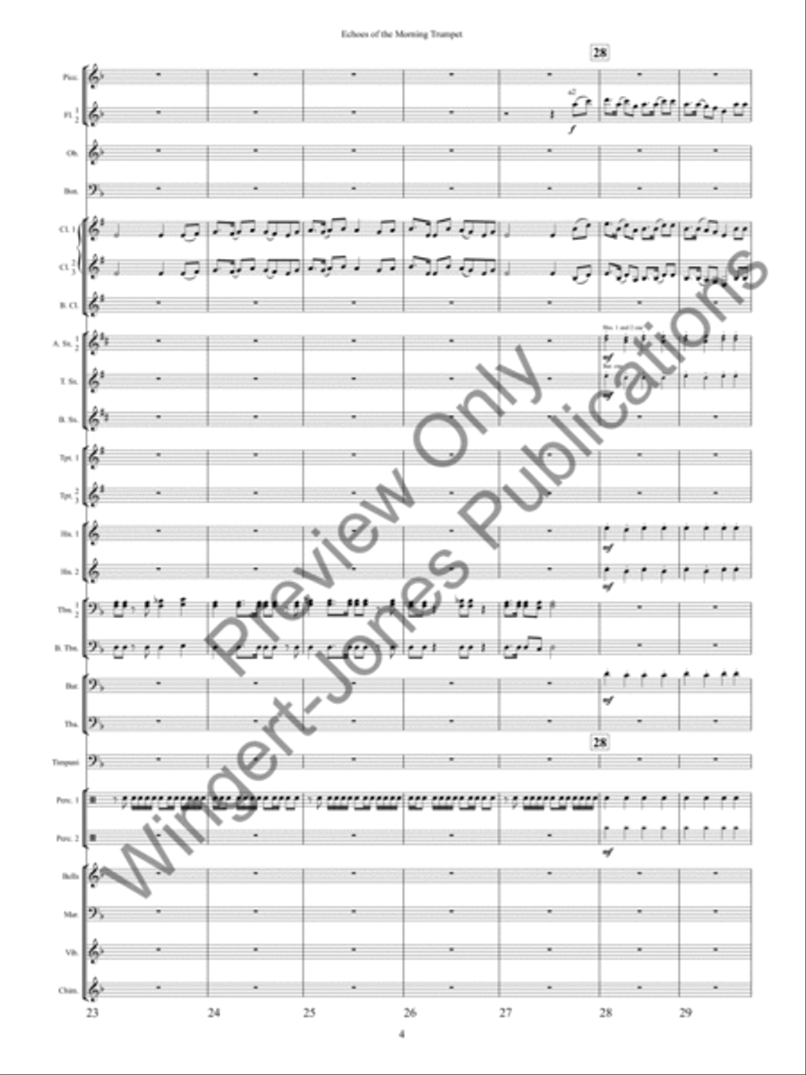 Echoes of the Morning Trumpet Concert Band scores gallery preview page 7