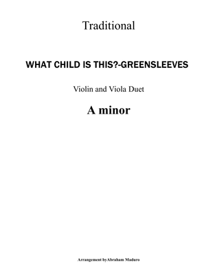 What Child Is This? (Greensleeves) Violin and Viola Duet-Score and Parts