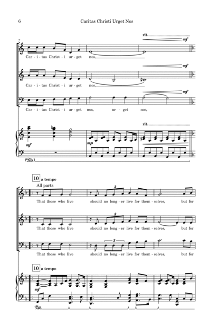 Caritas Christi Urget Nos 3-Part scores gallery preview page 6