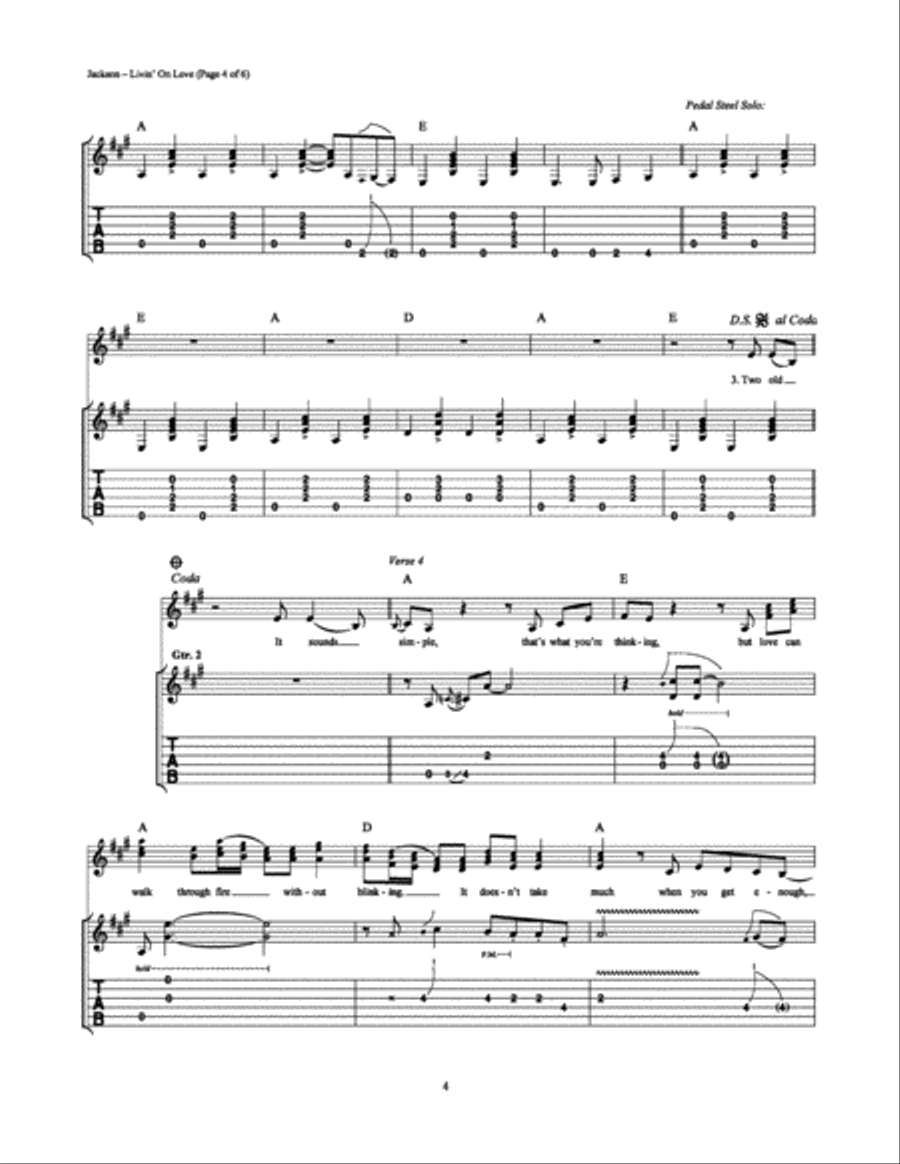 Livin' On Love Electric Guitar scores gallery preview page 4