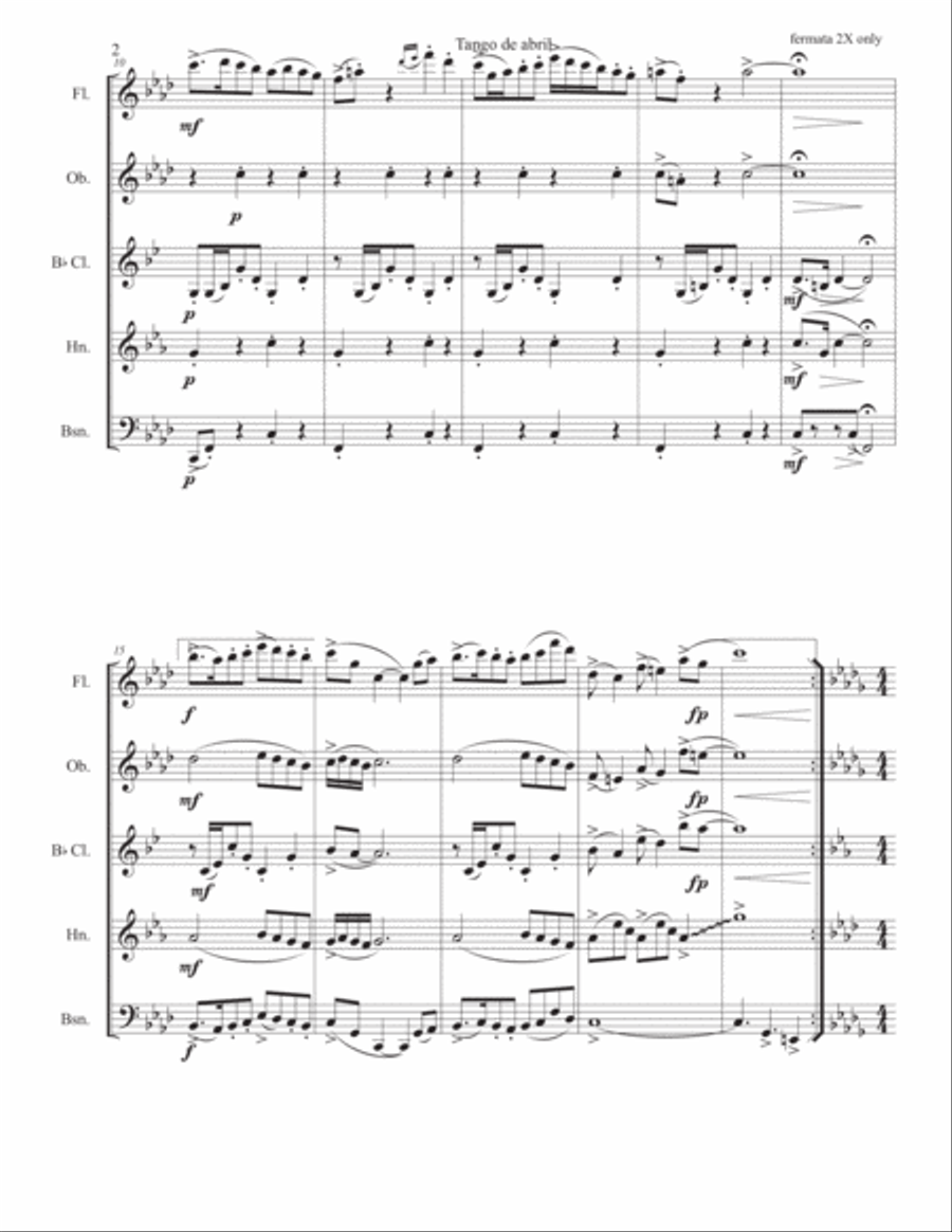 Tango de Abril Woodwind Quintet scores gallery preview page 2