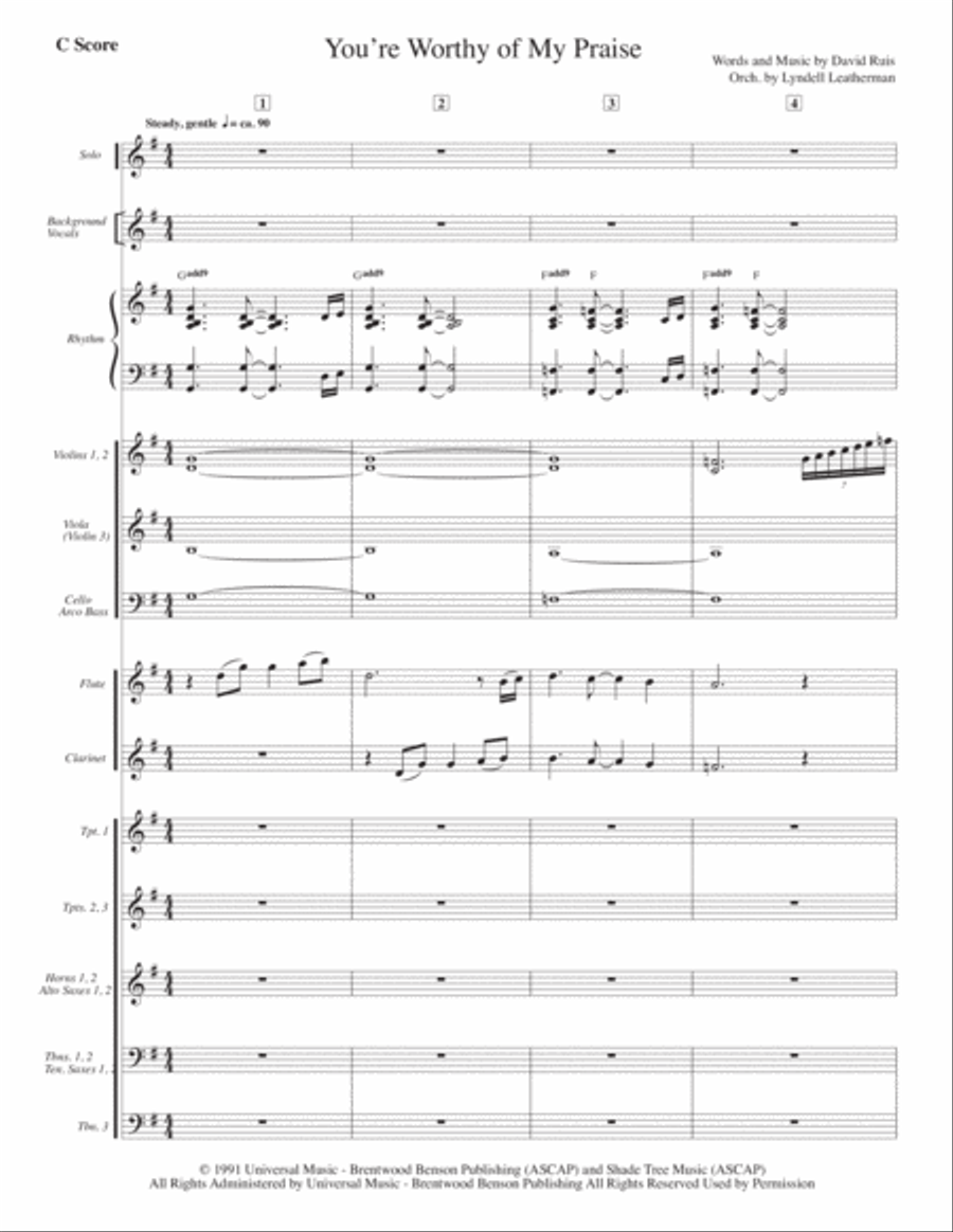 You're Worthy Of My Praise Voice scores gallery preview page 1