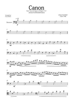 "Canon" by Pachelbel - Version for BASSOON SOLO.