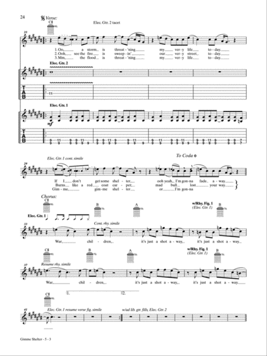 Gimme Shelter Gimme Shelter Electric Guitar scores gallery preview page 3