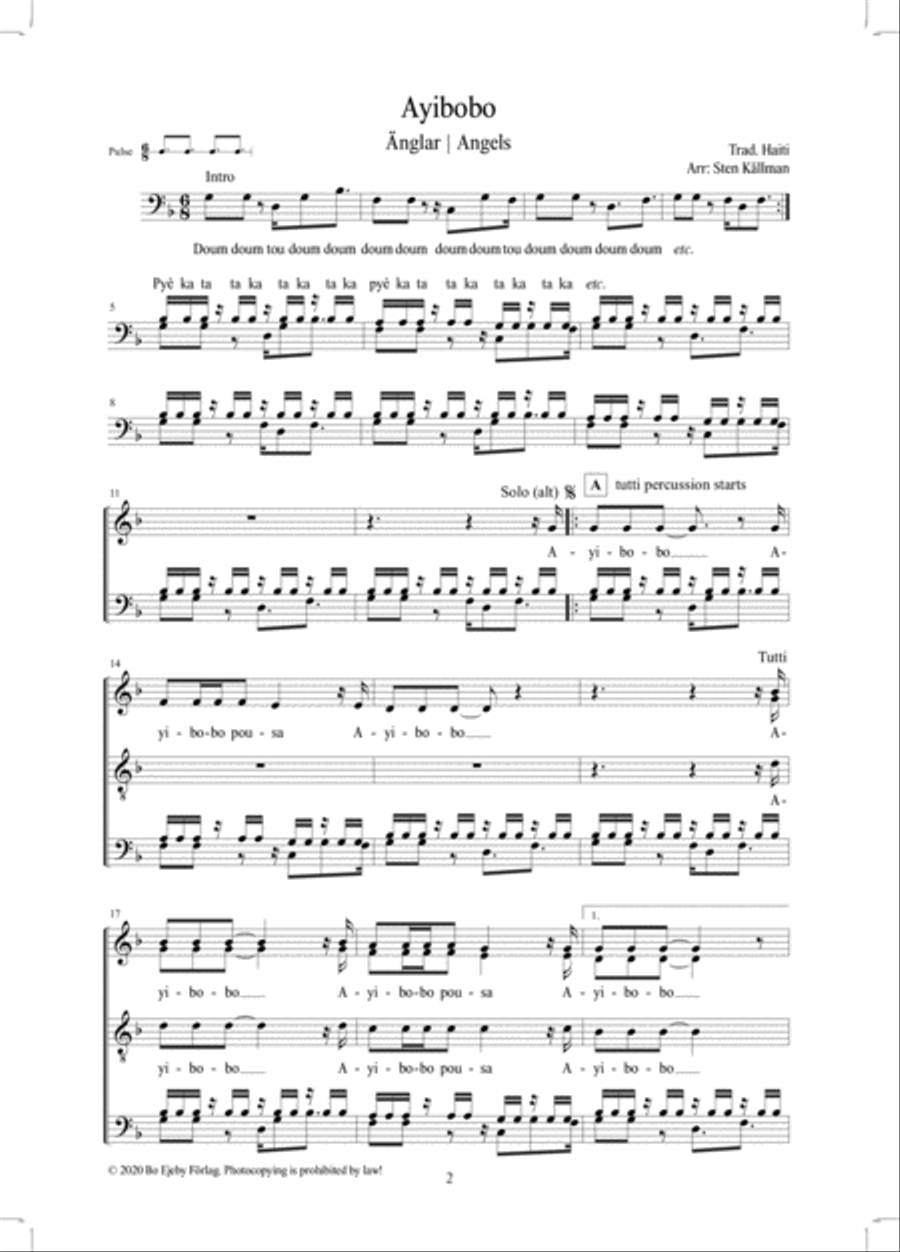 Ayibobo 4-Part scores gallery preview page 2