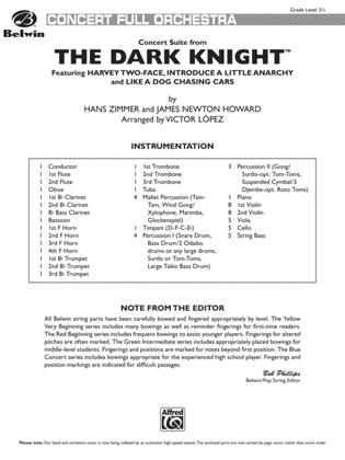 The Dark Knight, Concert Suite from: Score