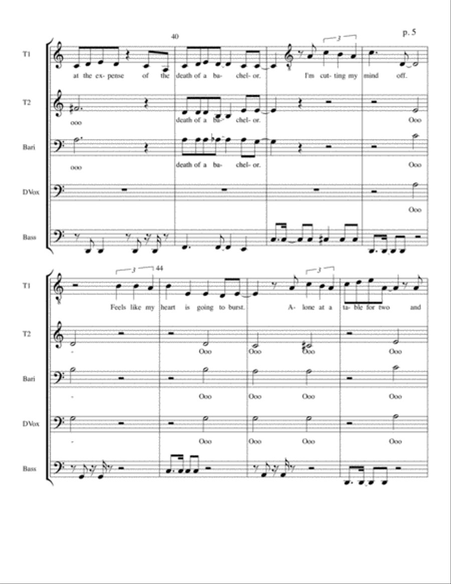 Death Of A Bachelor 4-Part scores gallery preview page 5