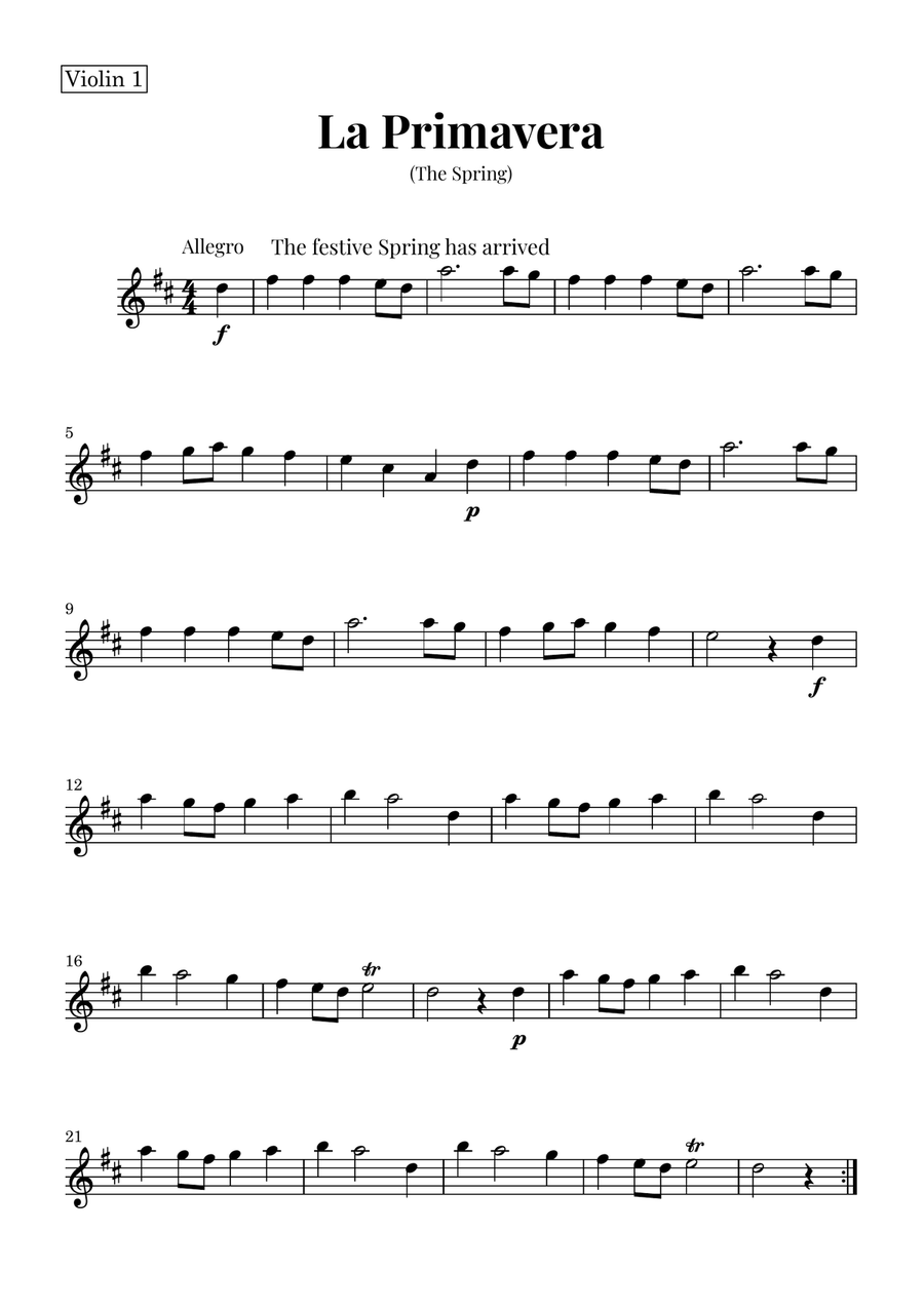 La Primavera (The Spring) by Vivaldi - String Quartet with Piano String Quartet scores gallery preview page 4