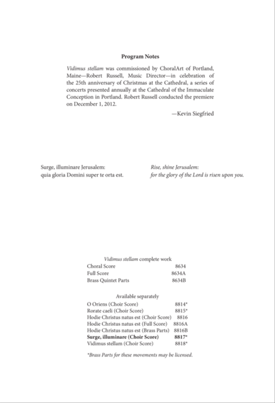 Surge, illuminare from Vidimus stellam Divisi scores gallery preview page 2