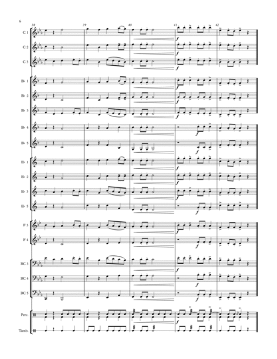 Castle on the Hill - for adaptable quintet Concert Band scores gallery preview page 6