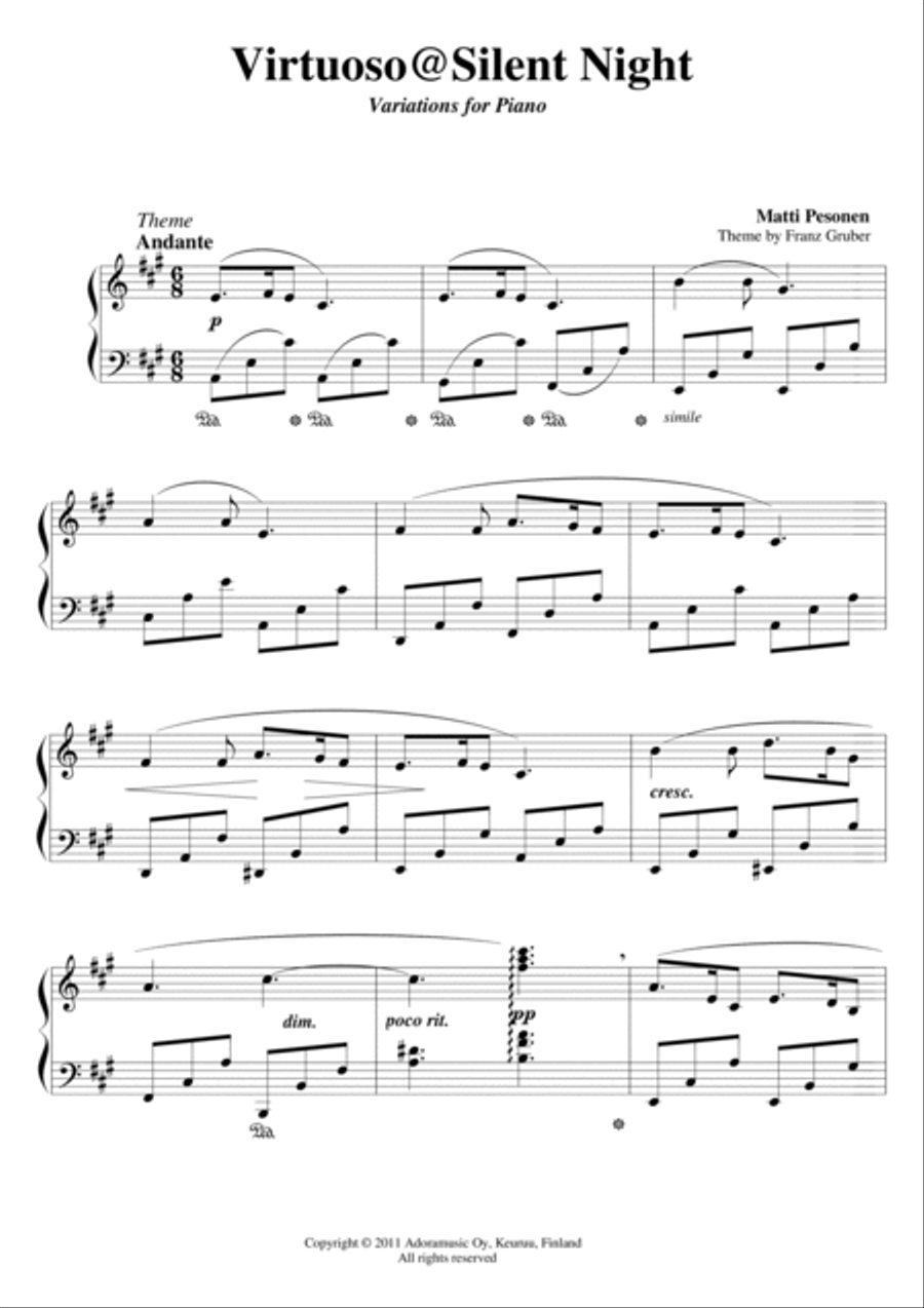 Virtuoso@Silent Night Piano Solo scores gallery preview page 3