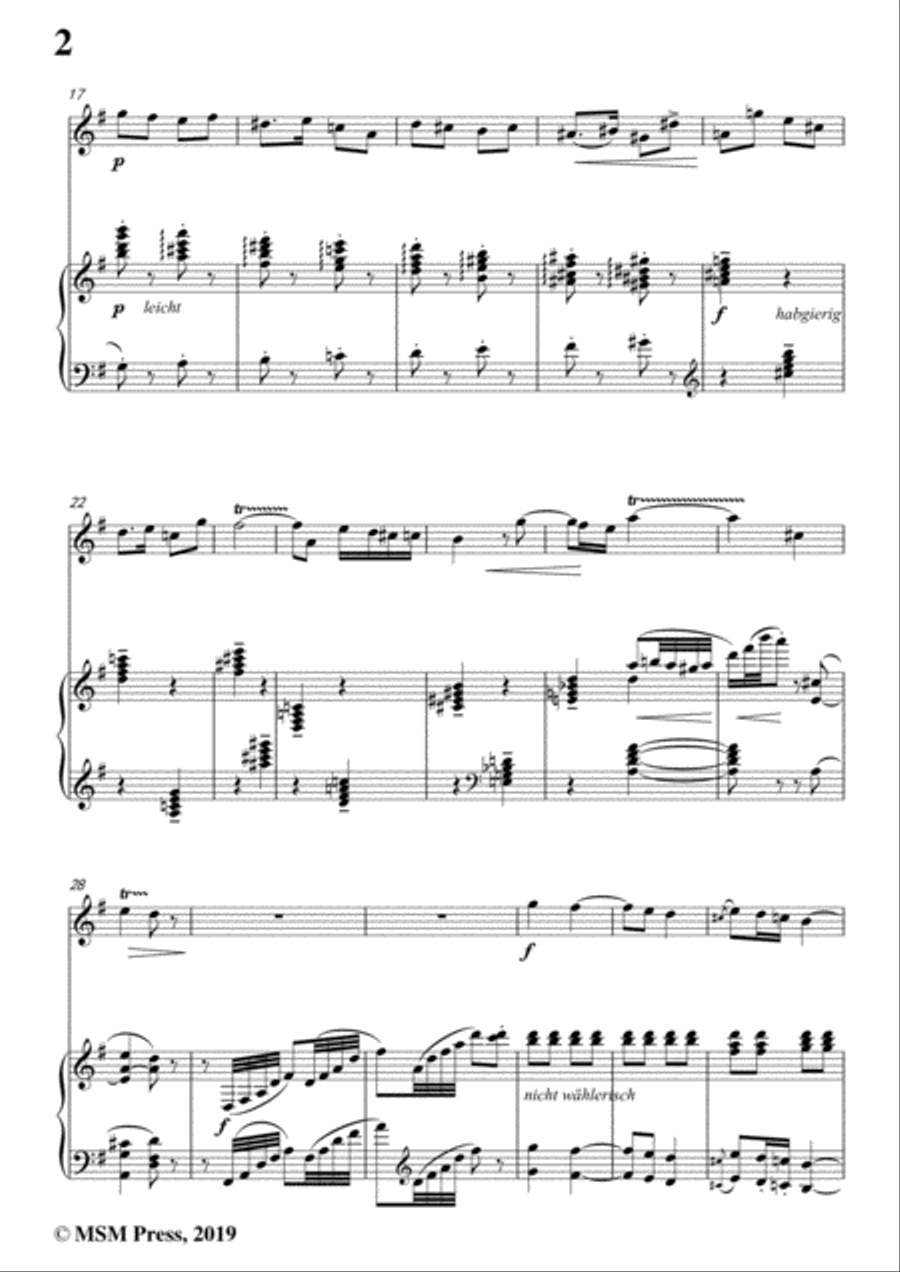 Richard Strauss-Herr Lenz, for Flute and Piano Flute Solo scores gallery preview page 4