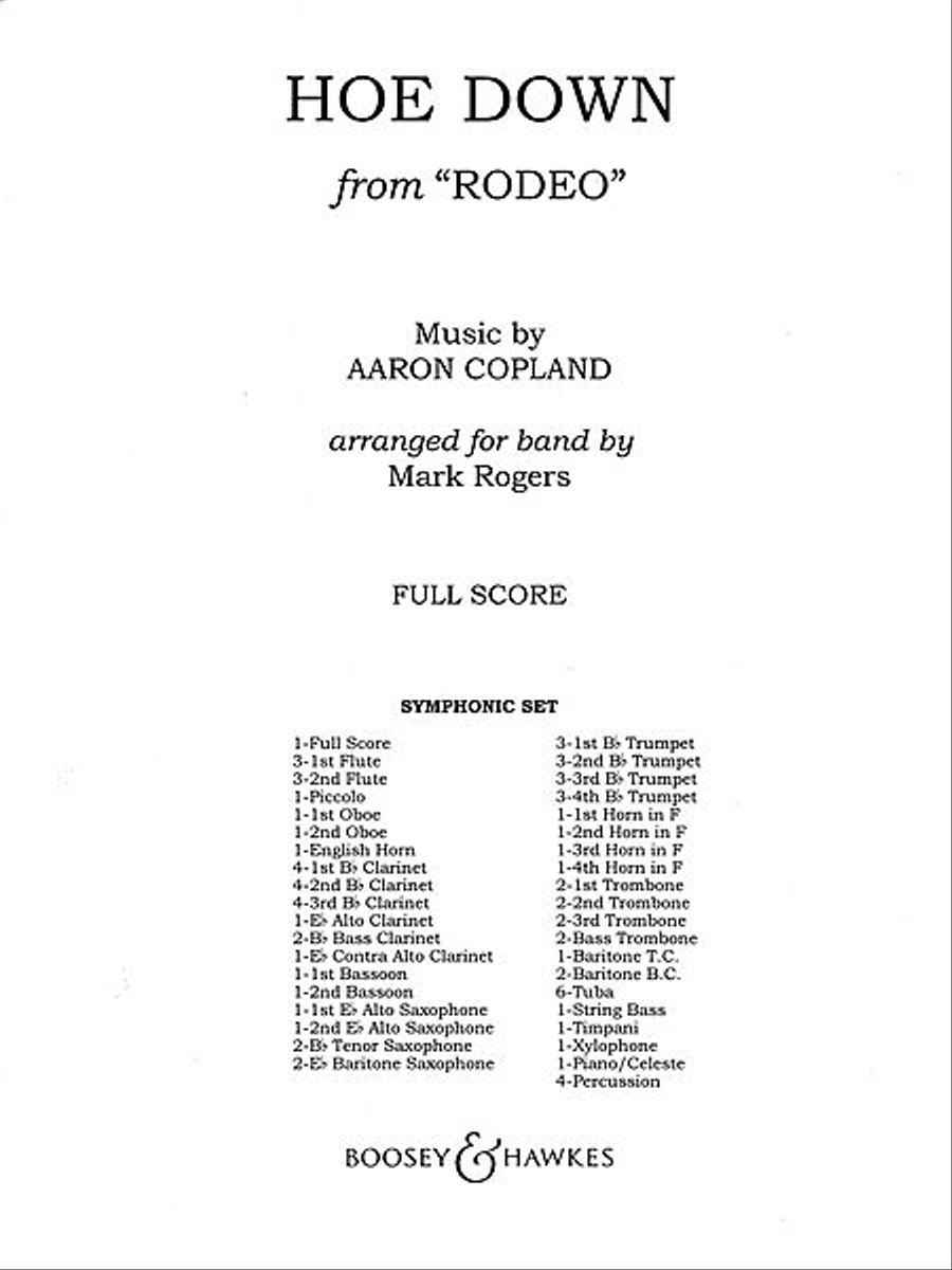 Hoe Down (from Rodeo) Concert Band scores gallery preview page 1