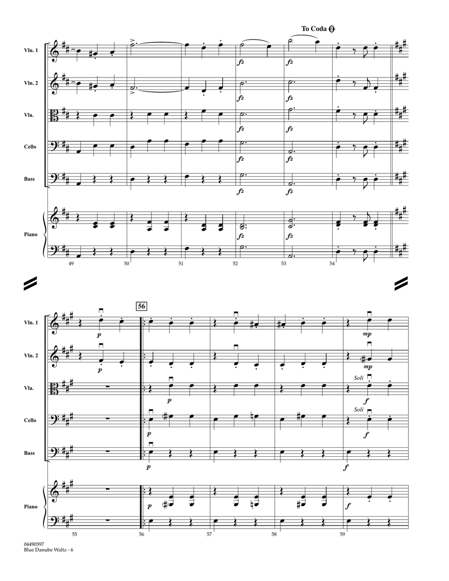 Blue Danube Waltz - Full Score String Orchestra scores gallery preview page 5