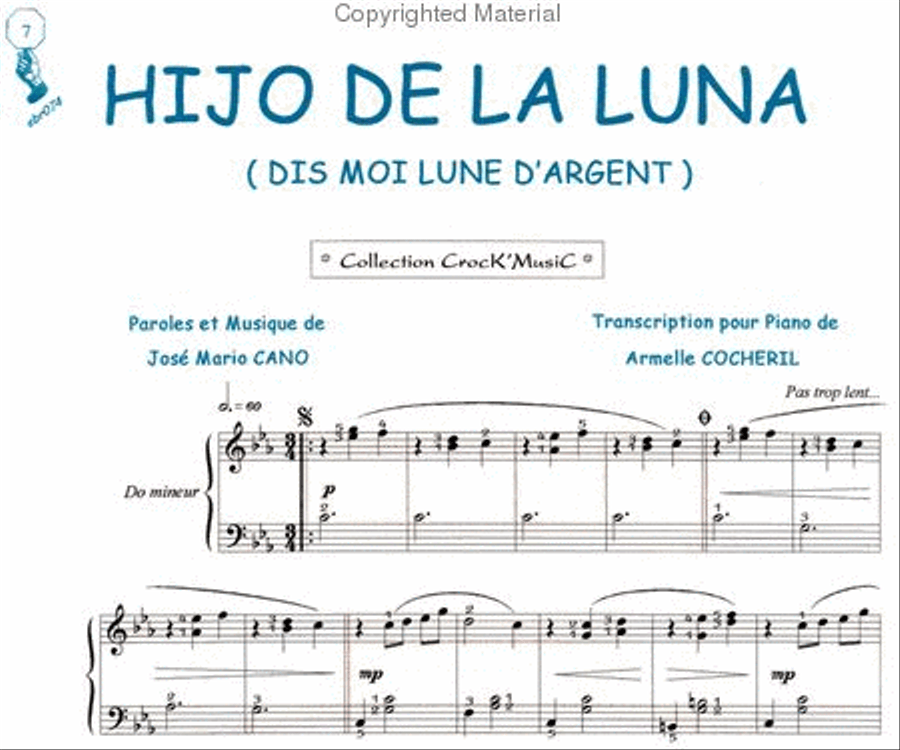 Hijo de la luna (Collection CrocK'MusiC) Piano Solo scores gallery preview page 2