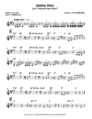 Wedding March (Mendelssohn) from A Midsummer Night's Dream - lead sheet (key of A)