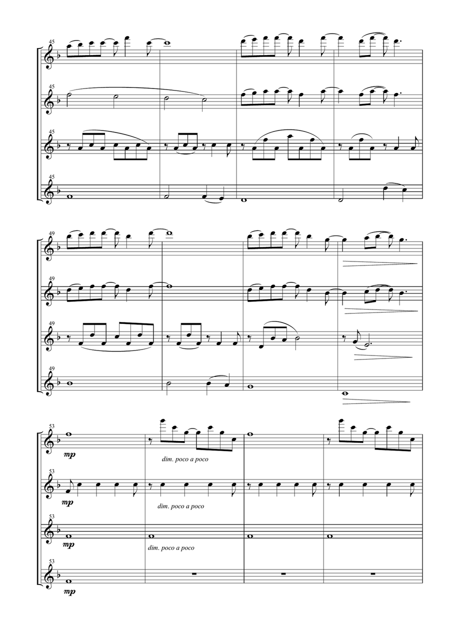 Forrest Gump - Main Title (Feather Theme) from the Paramount Motion Picture FORREST GUMP Woodwind Quartet scores gallery preview page 6