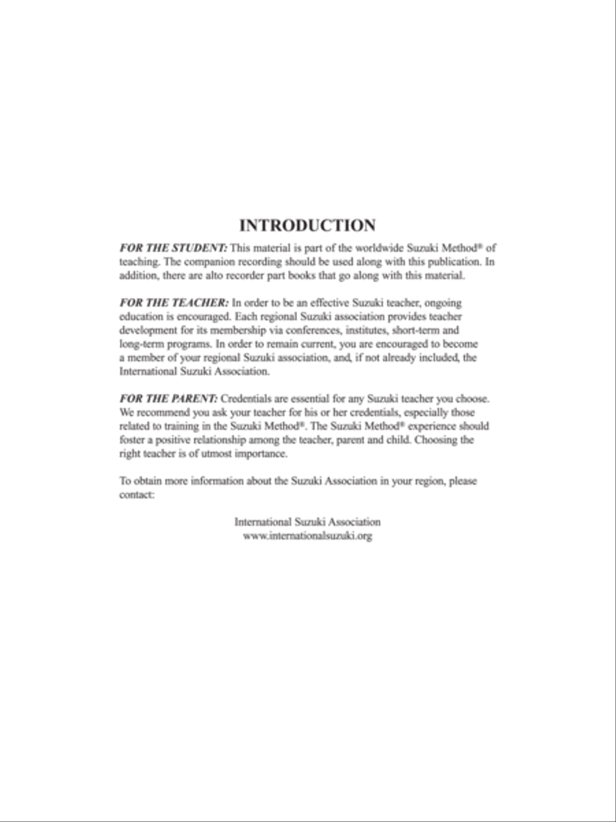 Suzuki Recorder School (Alto Recorder), Volume 4 Alto Recorder scores gallery preview page 9