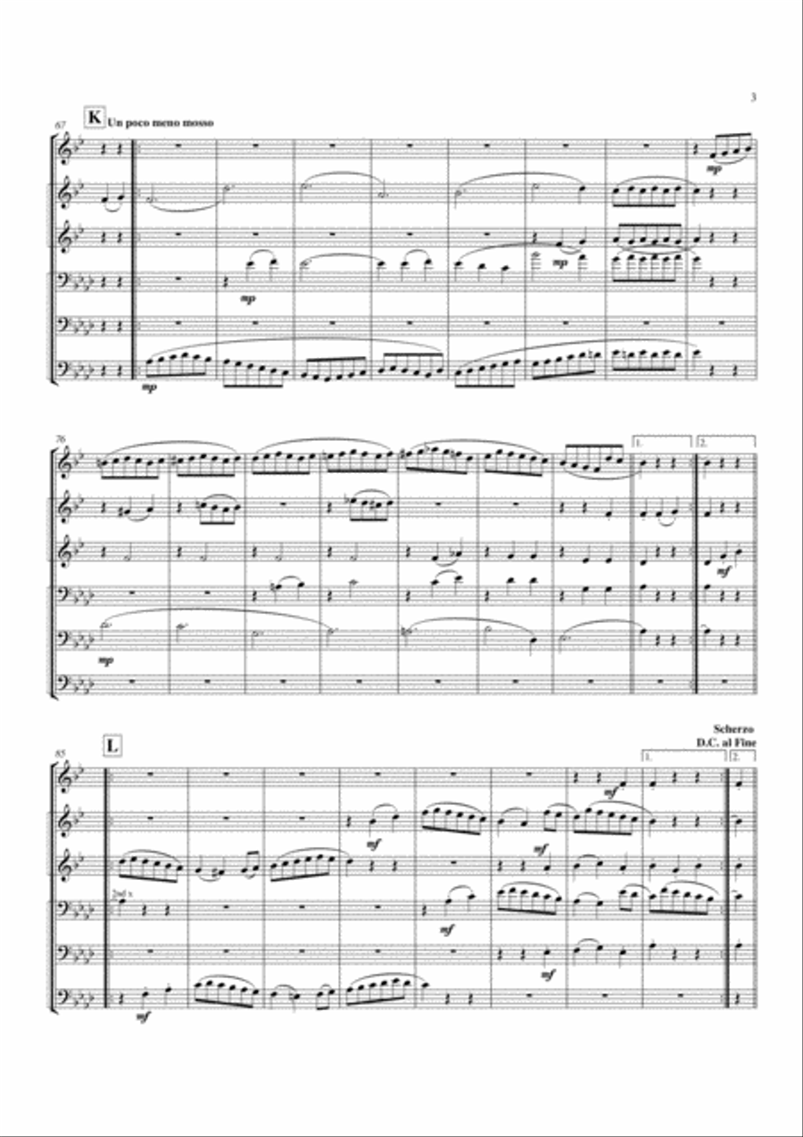 Brass Sextet: Ii - Scherzo: Allegro Vivace Chamber Music scores gallery preview page 3