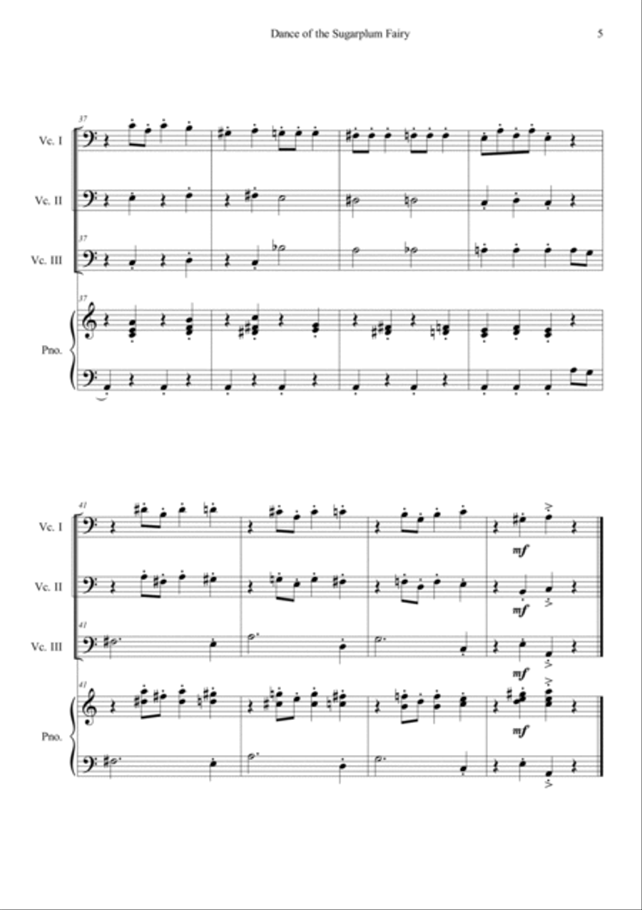 Nutcracker Op.71a - Dance Of The Sugarplum Fairy Piano Quartet scores gallery preview page 5