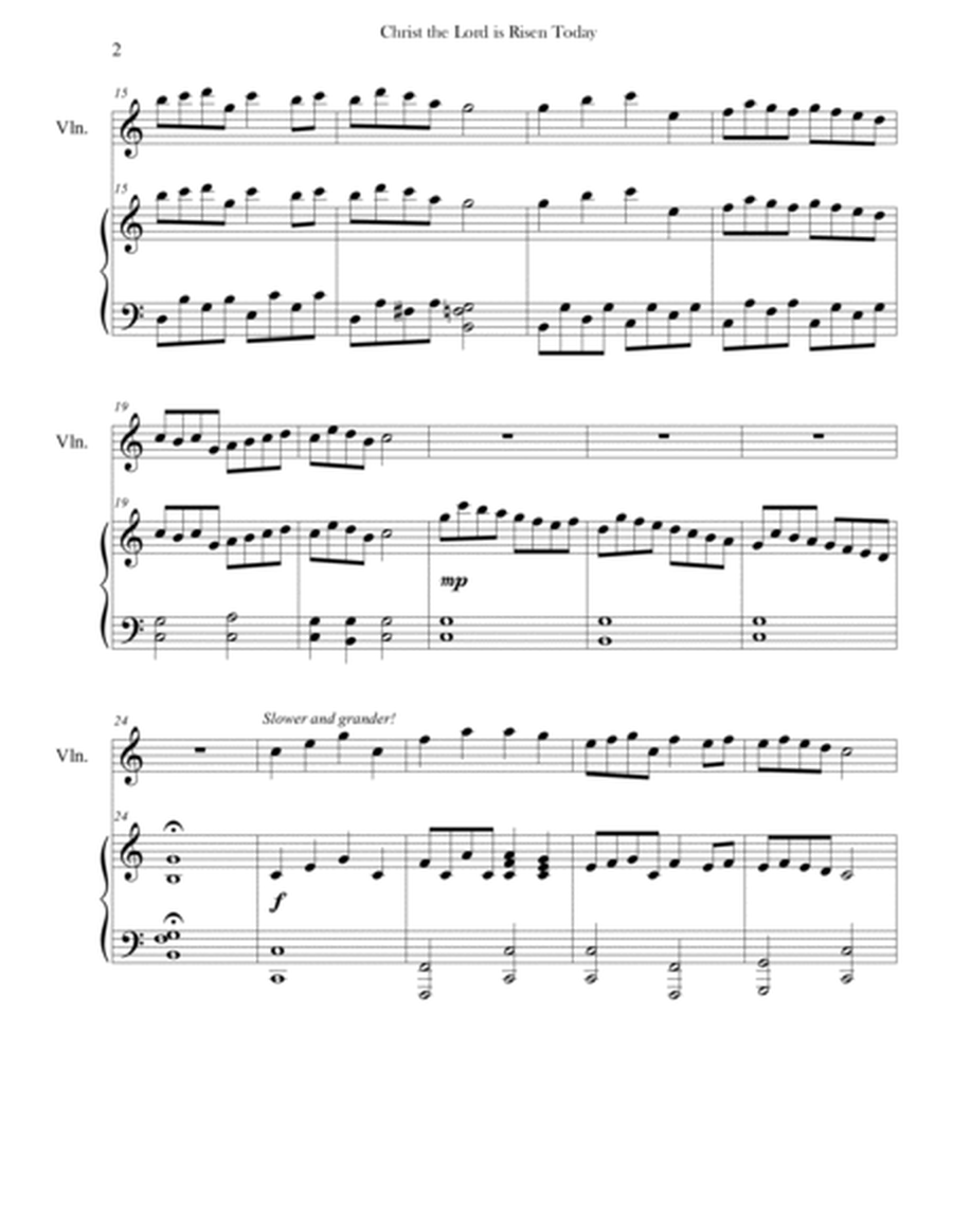 Christ the Lord is Risen Today (Advanced Piano & Violin) image number null