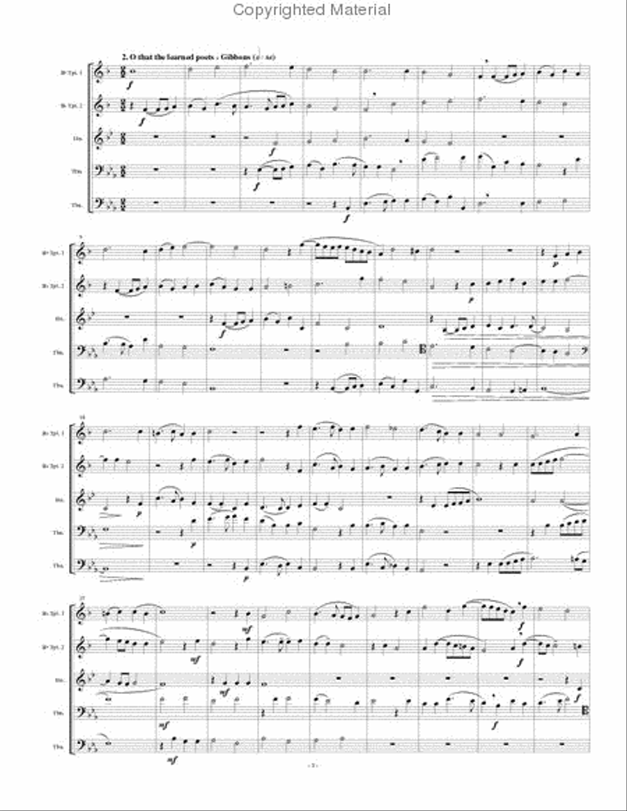 5 Madrigals, Vol. 2 Brass Quintet scores gallery preview page 4