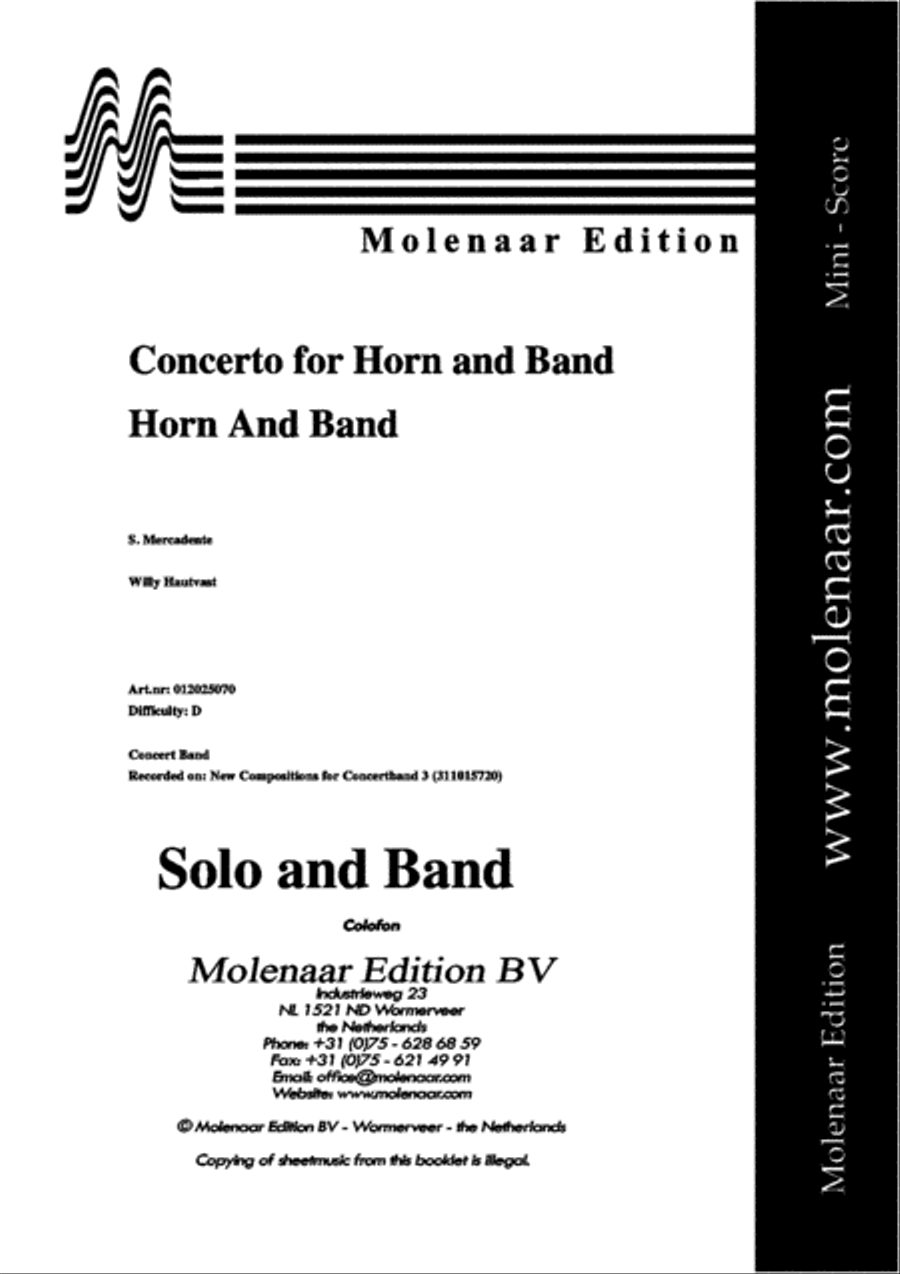 Concerto for Horn and Band Concert Band scores gallery preview page 2