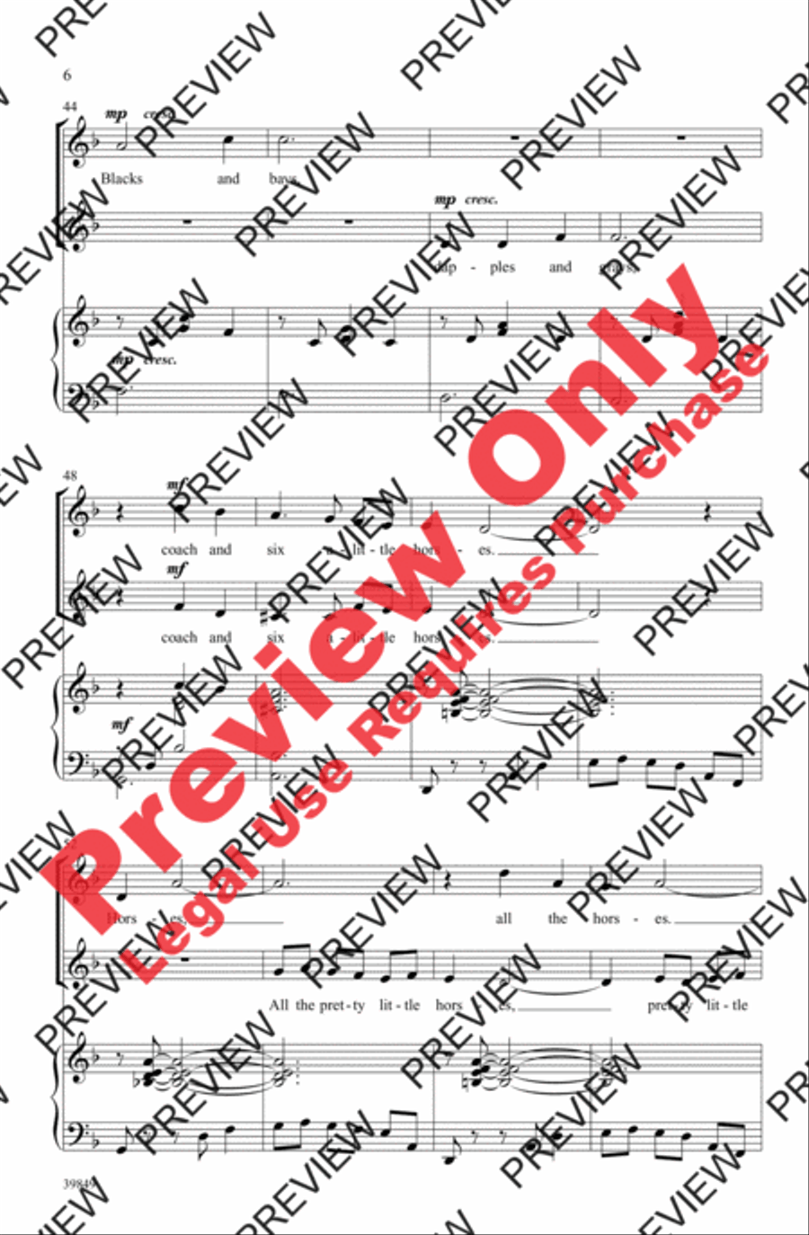All the Pretty Little Horses 2-Part scores gallery preview page 6