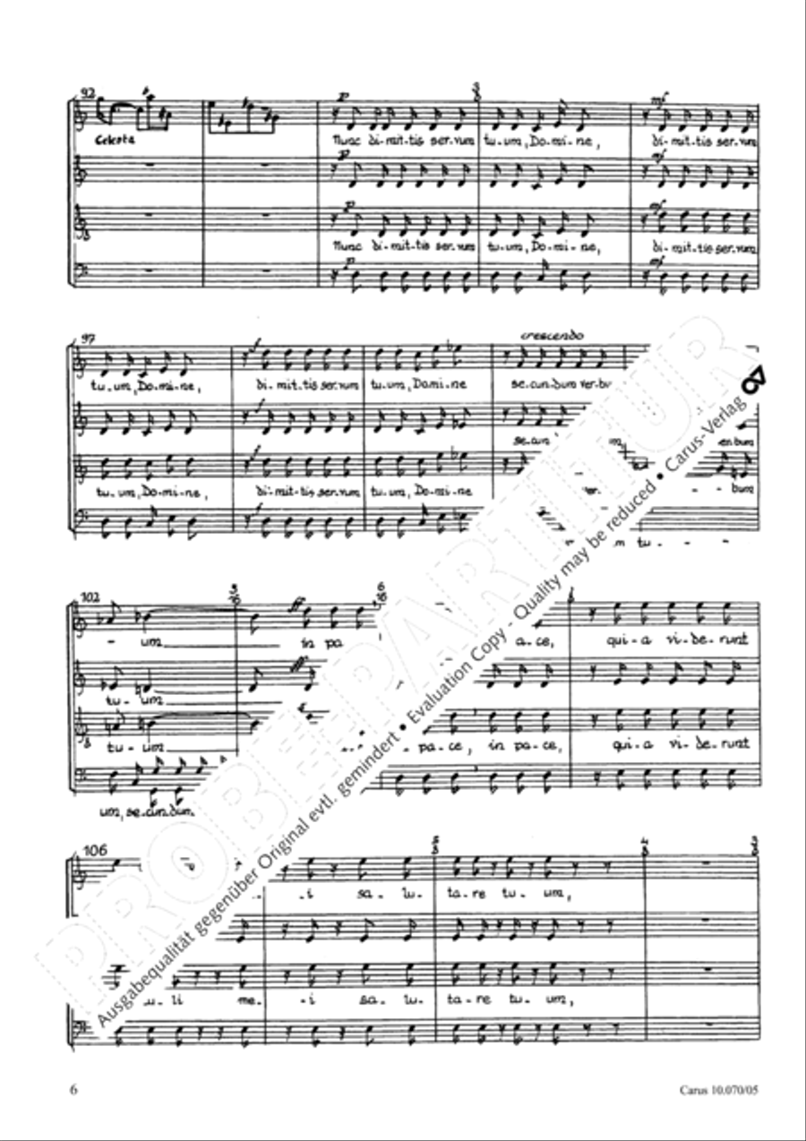Canticum Simeonis (Der Lobgesang des Simeon) 4-Part scores gallery preview page 7