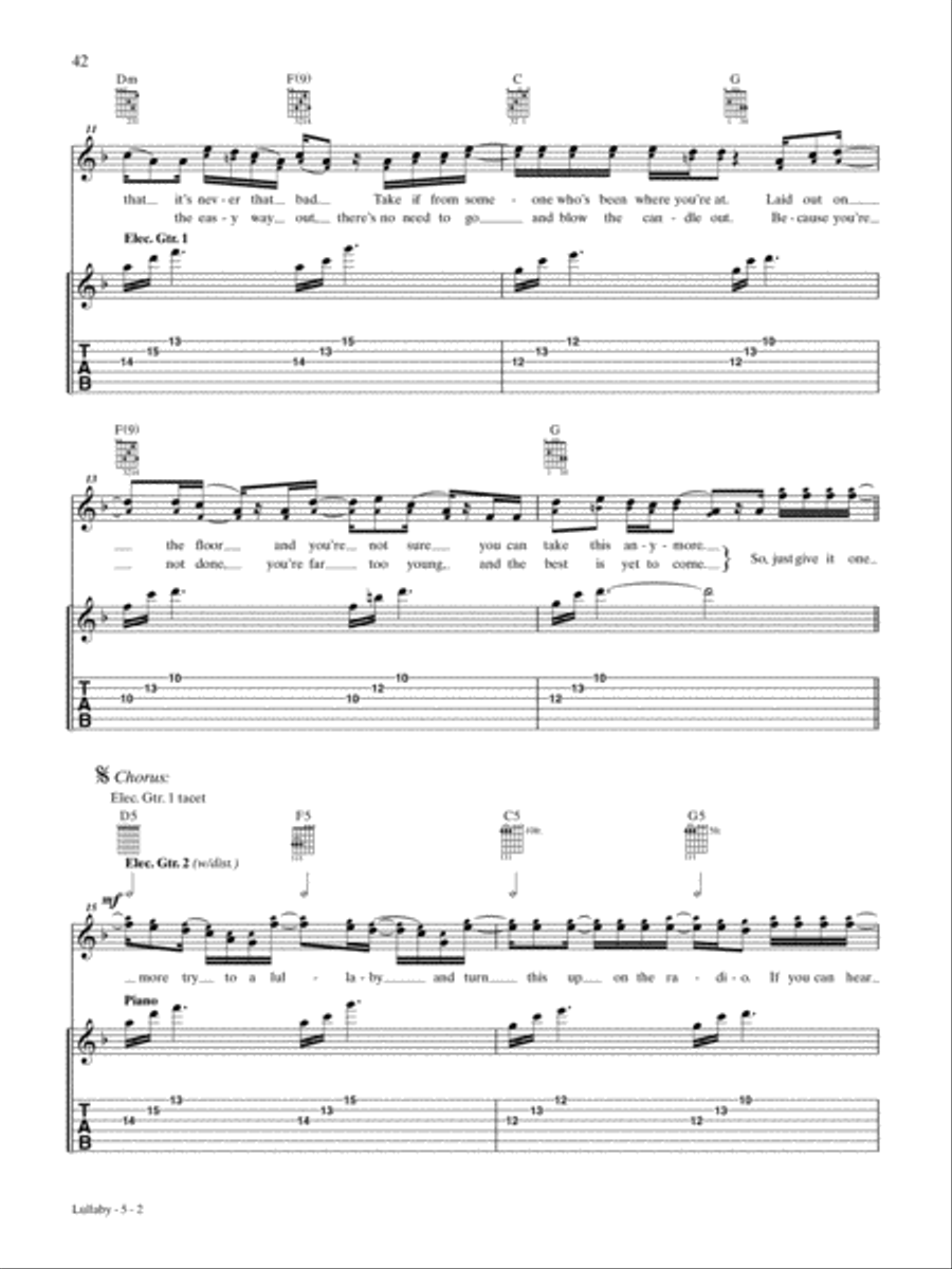 Lullaby Guitar Tablature scores gallery preview page 2