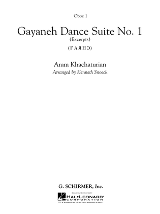 Book cover for Gayenah Dance Suite No. 1 (Excerpts) (arr. Kenneth Snoeck) - Oboe 1